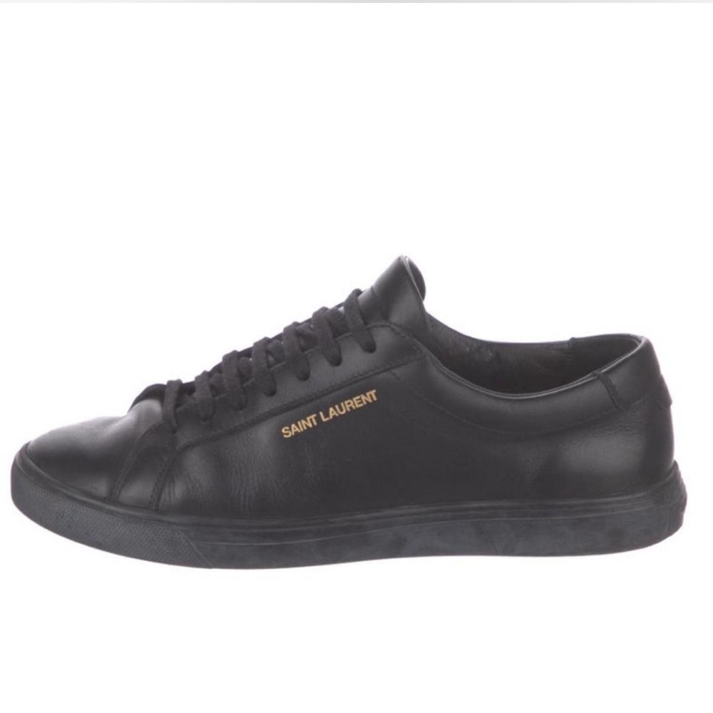 Black leather Saint Laurent Paris sneakers size US 8